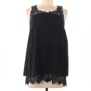 Black Flowy Lacy Sleeveless Blouse